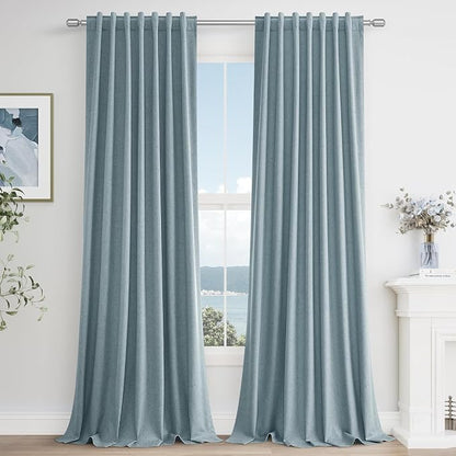 Blue 100% Blackout Curtains 105 Inch Length 2 Panels Set by Guken