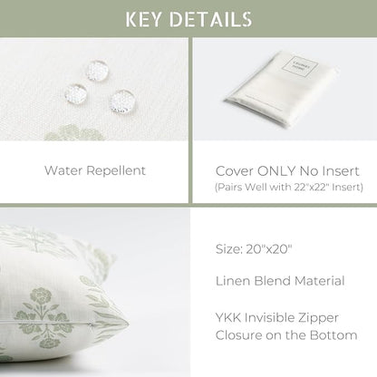 Crumbs Home Modern Farmhouse Fall Linen Indoor Outdoor Throw Pillow Cover Only - Image 5