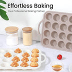 Vinino 2Pack Mini Silicone Muffin Pans for Baking with Metal Reinforced Frame, 24 Cups Mini Size Nonstick Cupcake Pan, BPA Free Oven Dishwasher Safe Baking Mold for Muffins Cupcakes