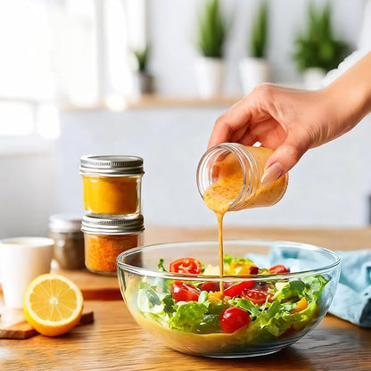 ComSaf Small Mason Jars 2 oz, 48 Pcs Mini Mason Containers, Small Canning Jars, Mini Glass Jar with Lids for Ginger Shots, Honey, Jams, Sauces, Spices, DIY Candle Decor, Wedding & Baby Shower Favors