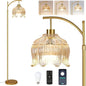 QIYIZM Flower Floor Lamp for Living Room, Glass Mid Century Modern Brass Tall by QIYIZM
