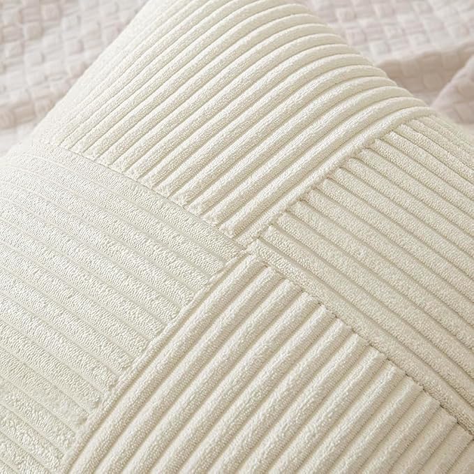 MIULEE Cream White Decorative Throw Pillow Covers - Image 2
