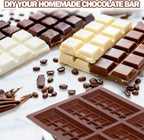 Mity rain Chocolate Bar Mold Deep, Silicone Thick Chocolate Bar Mold for Stuffed Bar, Square Knafeh Pistachio Chocolate Bar Break Apart Candy Bar Molds with 100pcs Storage Bags