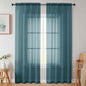 Sheer Dusty Blue Curtains for Bedroom Living Room 90 Inches Long 2 Panels Set by WelvetBLK