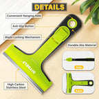 DIYSELF Razor Blade Scraper, 1 PCS Razor Scraper with Handle, Razor Blade Scraper Tool for Glass, Window Scraper with 10 PCS 4″ Blades, Razor Scraper Tool for Cleaning Stovetop, Oven, Shower Glass