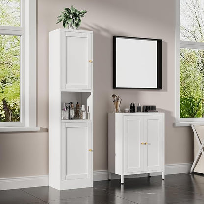 Bevivog Metal Bathroom Floor Storage Cabinet, Small Storage Sideboard - Image 2