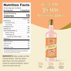 ChocZero Peach Syrup – Sugar Free Flavoring Syrup for Coffee, Tea & Cocktails – Keto Friendly, Low Carb, No Sugar Alcohols, Vegan & Gluten Free – 25.4 Fluid Ounces