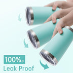20 oz Tumblers Bulk Stainless Steel Tumbler with Lid Double Wall Vacuum Insulated Coffee Mug 20oz Powder Coated Cup for Hot and Cold Drinks, Turquoise, 12 pack
