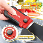 DIYSELF 2 Pack Razor Blade Scraper with 30 Pcs Blades - Scraper Tool - Scraper for Cleaning Stove, Oven, Glass, Kitchen - Paint Scraper - Razor Scraper - Glass Scraper - Glass Stove Top Scraper