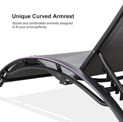 PURPLE LEAF Patio Oversized Chaise Lounge Chair Set - Image 6