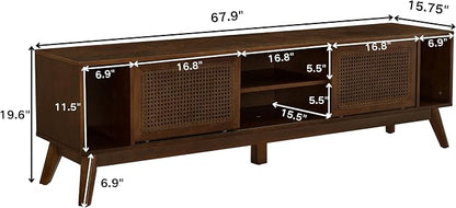 LKTART 68 Inch Mid Century Modern TV Stands - Image 2