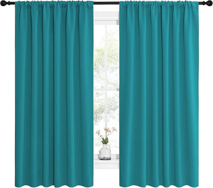 NICETOWN Peacock Blue Blackout Curtains Panels - Image 2
