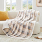 PU MEI Super Soft Faux Rabbit Fur Sherpa Fleece Throw Blanket, Reversible by HOME