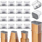 24 Pcs Chair Leg Floor Protectors Rectangle, Silicone Felt Furniture Leg Pads by Ansible
