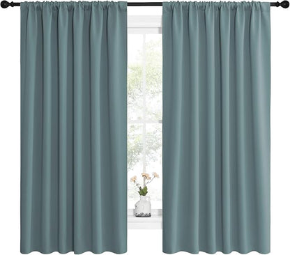 NICETOWN Greyish Blue Blackout Curtains Panels - Image 2