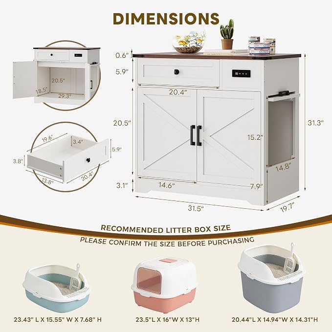 LIKIMIO 31.5" Smart Cat Litter Box Enclosure - Image 2