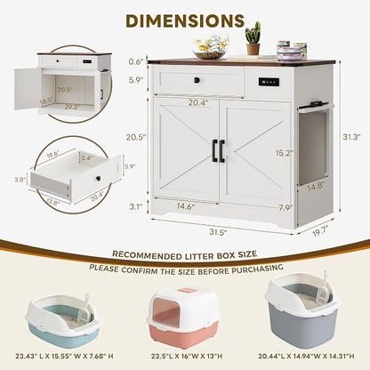 LIKIMIO 31.5" Smart Cat Litter Box Enclosure - Image 2