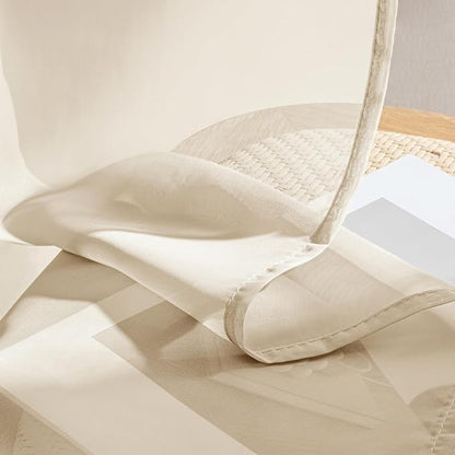 MIULEE Butter Cream Sheer Curtains 108 Inches Long 4 Panels 42 x 108 Inches | - Image 7