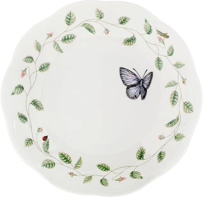 Lenox Pasta Bowl, 20oz Butterfly Meadow Pasta Bowl 1-Piece, Service For 1, Porcelain, White Serving Bowls, Wide, Shallow, Lenox Butterfly Meadow Collection, Dishwasher & Microwave Safe (White 1-Piece)