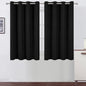 Black Thermal Blackout Curtains/52 x 54 Inch/Set of 2 Panels Room Darkening by Lemomo