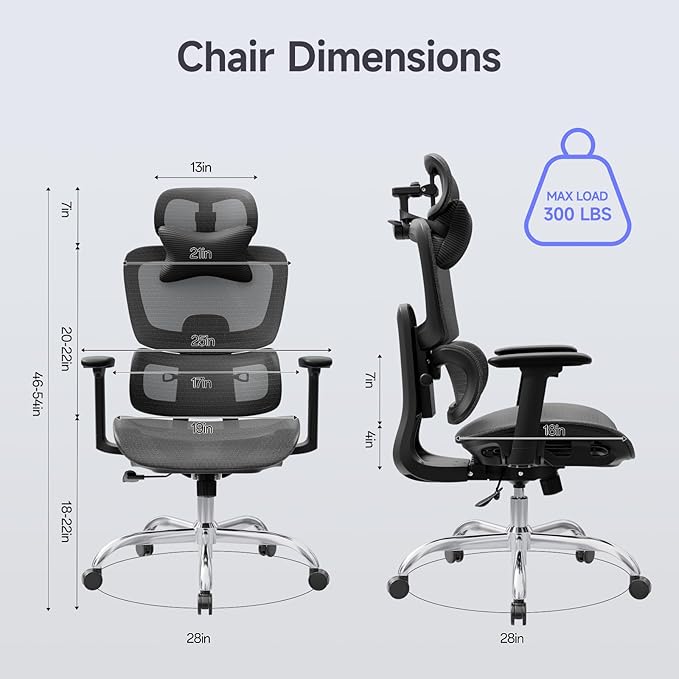 Ergonomic Office Chair with 3D Headrest, Computer Chair with Adjustable - Image 3