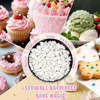 White Star Sprinkles for Cake Decorating, Edible Star Candy, 150g/5.29oz Mix Size, Baking Cake Decoration, Cupcake, Cookie, Holiday, Valentine's Day, Wedding Party, Christmas Supplies