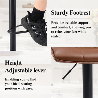 FIRAVOE Counter Height Bar Stools, Swivel Barstools Set of 4 - Image 5