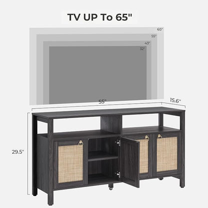 SICOTAS Rattan TV Stand for Television up to 65 Inch - Image 2