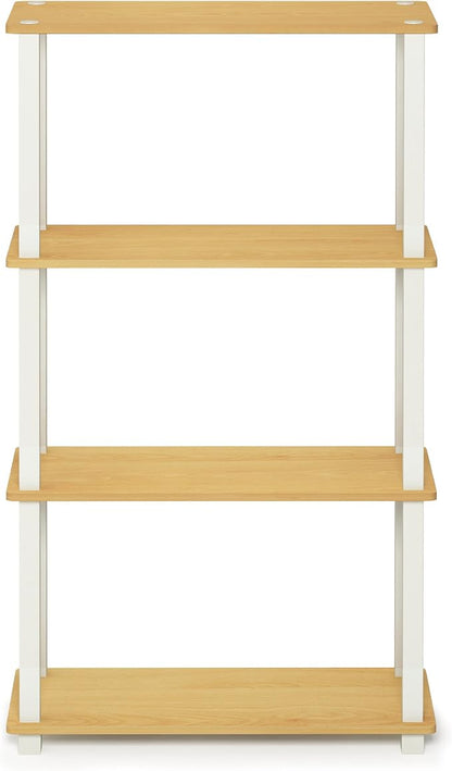 Furinno TURN-S-TUBE Storage Shelves, 4-Tier Book Shelf, Corner Shelf, Toolless - Image 4