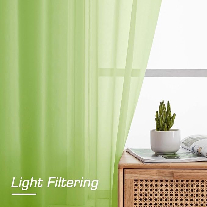 Lime Sheer Curtains 84 Inches Long - Image 4