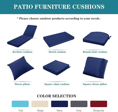 Outdoor Chaise Lounge Cushion Set of 2, Fadesafe Water-Repellent Lounge Deck - Image 9
