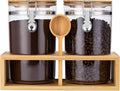 Yangbaga Coffee Container for Ground Coffee,2×58OZ Storage Containers with Shelf & Scoop,Plastics Airtight Coffee Canisters for Ground Coffee Bean,Food Storage Jars for Kitchen,Nuts,Tea,Sugar