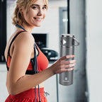 Stainless Steel Thermo 700ml/23.7oz Vacuum Insulated Bottle with Cup for Coffee Hot drink and Cold drink water flask.(Gray,Single)