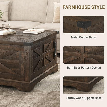 Hlivelood 36" Farmhouse Movable Lift Top Coffee Table - Image 6