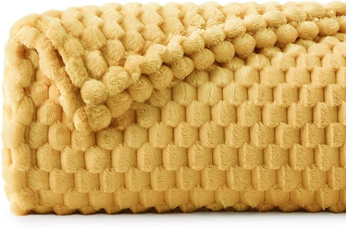 BEDELITE Yellow Twin Blanket for Couch, Soft Cozy Gifts for Women, 60 * 80 | 3D by BEDELITE