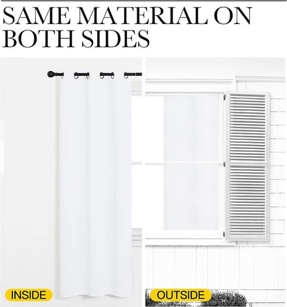 NICETOWN White Window Curtain Panels 50 inch Length, 50% Light Blocking Curtains - Image 6