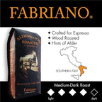 Caffe D'arte Fabriano Wood Roast Reserve Whole Bean Espresso Coffee, 12 Ounce