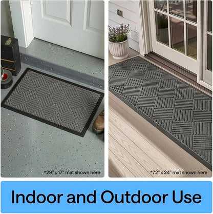 GORILLA GRIP 100% Waterproof All-Season WeatherMAX Doormat, US Designed Natural - Image 9