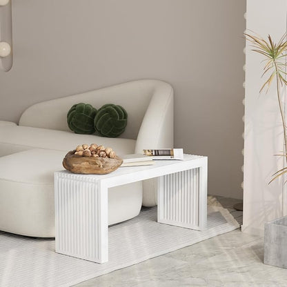 Bamboo Indoor Long Dining Bench, Outdoor Modern Wood Benches 35 Inch Bamboo - Image 7