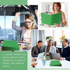 24 Pcs Classification Folders Letter Size, Back to School Supply for Teacher, Student, 2 Dividers Pressboard File Folder Bulk with Fasteners, 3.5 Inch Expanding File Organizer(Green)