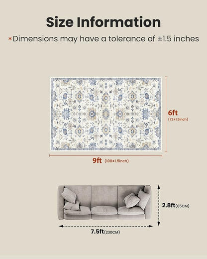 AMADA HOMEFURNISHING 6x9 Area Rugs, Vintage Rugs - Image 2