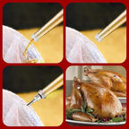 JY COOKMENT Turkey Baster with Barbecue Basting Brush, Baster Syringe for Home Baking and Roaster Turkey, Include Detachable Food Grade Silicone Bulb, Meat Injector Needle and Cleaning Brush