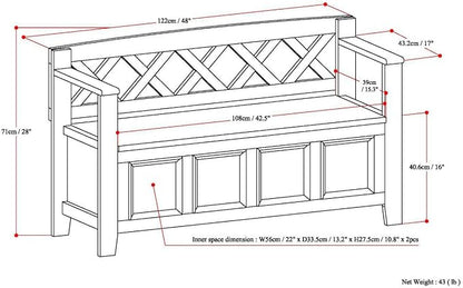 SIMPLIHOME Amherst Entryway Storage Bench - Image 15
