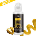 Edible Glitter Paint - 2 fl.oz Food Grade Metallic Glitter Cake Paint for Cake Decorating, Baking, Cupcakes - Shimmer Art Decorative Liquid Edible Paint Food Coloring for Fondant, Donuts (Gold)