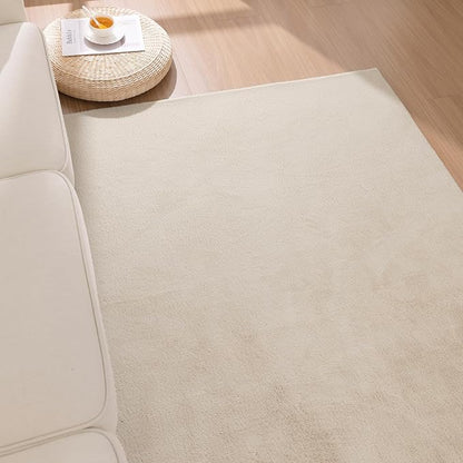SHACOS Ultra Soft Faux Rabbit Fur Area Rug 4'x6', Non Slip Washable Padded - Image 9