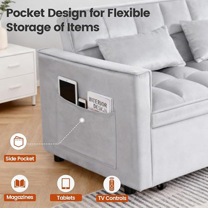 Convertible Sleeper Sofa Bed, Loveseat Sleeper Sofa - Image 3