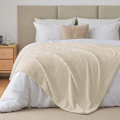 BEDELITE Ribbed Fleece Throw Blanket - Image 8