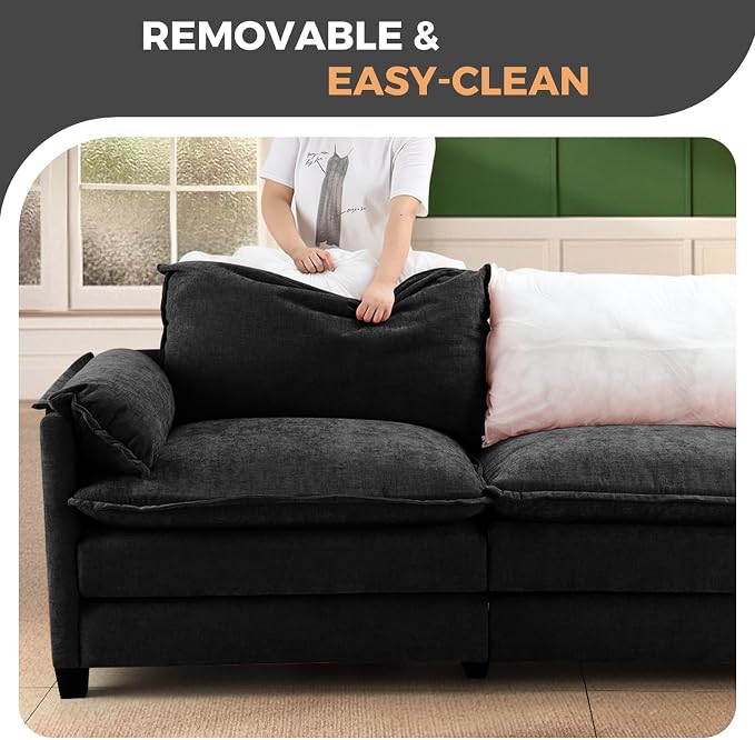 ELUCHANG Oversized 153" Modular Sectional Sofa, Comfy Cloud Couch, L Shaped - Image 6