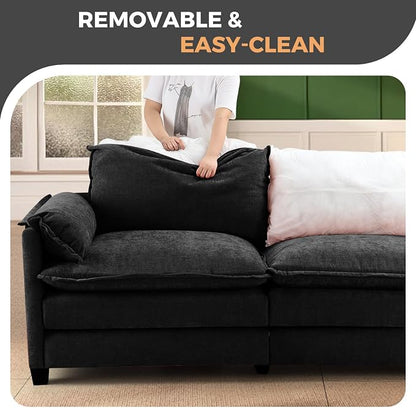 ELUCHANG 116" Luxury Modular Sectional Sofa, Comfy Deep Seat Cloud Couch - Image 7