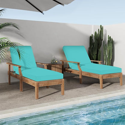Chaise Lounge Cushions Outdoor, 4 Adjustable Ties Lounge Chair Cushions - Image 7